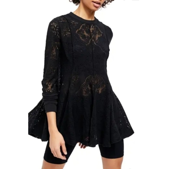 Free People Coffee In The Morning Top sz. XS Black - Picture 1 of 13